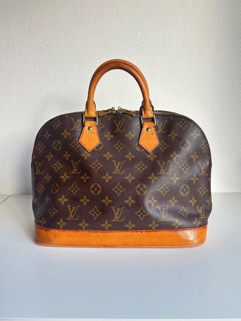 Alma Bag •LV •Louis Vuitton Brown and Tan Monogram Alma Handbag